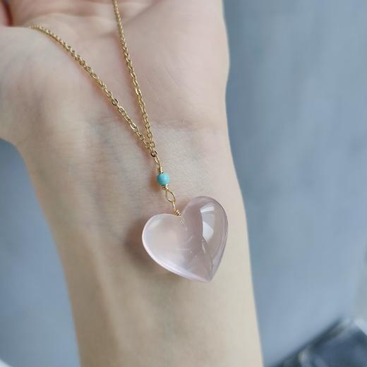 粉晶心形项链 商品图2