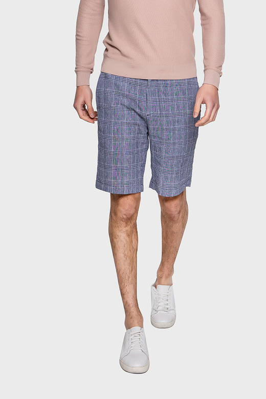 callisto丹宁色苏格兰格纹三件套便西短裤  SPCPW079LG 商品图0