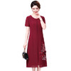 YCE-A054-A939妈妈装过膝连衣裙 阔太太气质高贵长款显瘦裙子 商品缩略图4