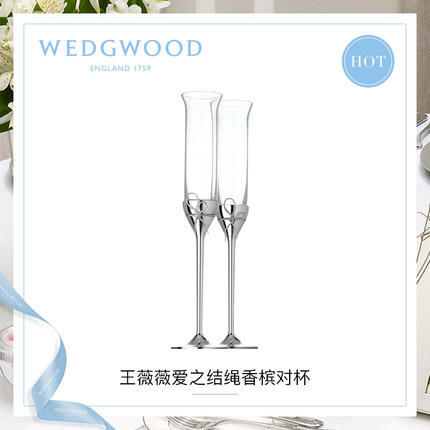WEDGWOOD王薇薇VeraWang爱之结绳香槟杯红酒对杯高脚杯结婚礼物 商品图0