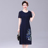 YCE-A054-A939妈妈装过膝连衣裙 阔太太气质高贵长款显瘦裙子 商品缩略图3