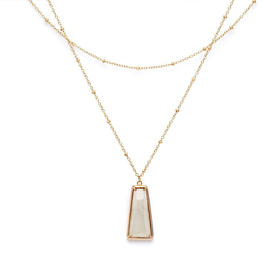 天然翡翠梯形双链 台湾设计师品牌Tracey Chen