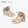 westory2020新款豹纹丝带高跟凉鞋女细跟纯色性感优雅W29BG60051 商品缩略图2