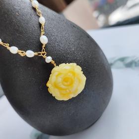 蜜蜡花项链