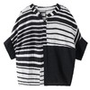 NYL-432505欧洲站 宽松不规则条纹t恤胖mm百搭棉麻时尚小衫 商品缩略图4