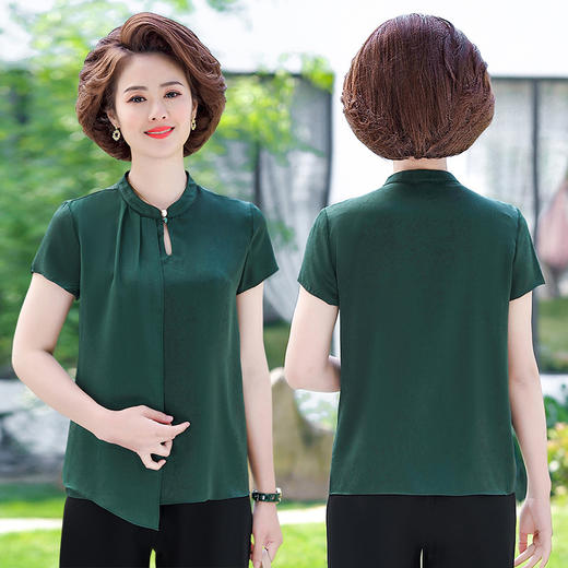 MQ-FHSQ-FA113夏装新款洋气复古短袖雪纺衫YY 商品图1