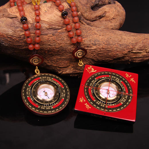 南红喜气小罗盘 五行火 商品图2