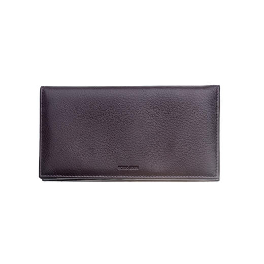 ARMANI 阿玛尼咖啡色鹿皮革票夹 咖啡 YGM818 YH061 80005 商品图0