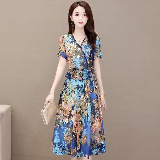 YWE-O2A8190阔太太气质高贵印花大码连衣裙 商品图2