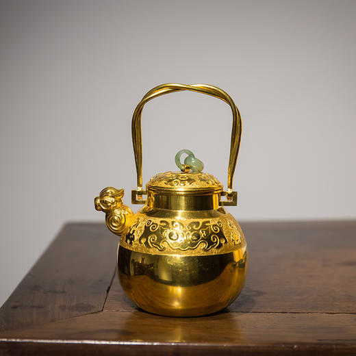 竹影堂纯金兽口饕餮纹翡翠摘汤沸 商品图1