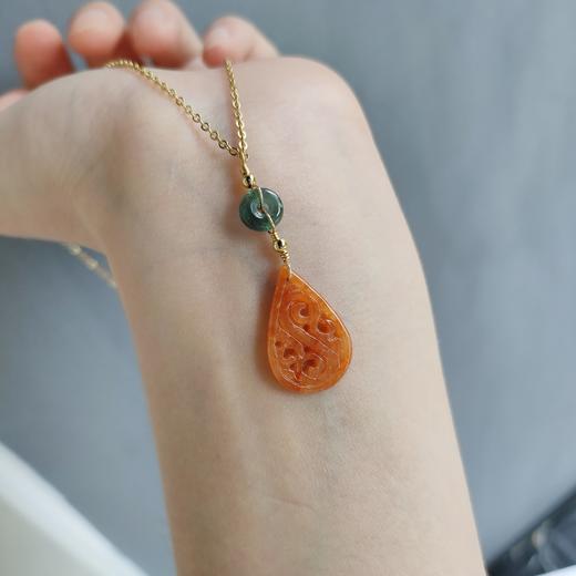 翡翠碧玺平安扣项链 商品图1