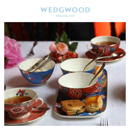 WEDGWOOD玮致活嫣红牡丹小碗四件组骨瓷饭碗餐具餐碗礼盒套装 商品图2