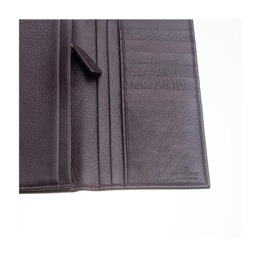 ARMANI 阿玛尼咖啡色鹿皮革票夹 咖啡 YGM818 YH061 80005 商品图4
