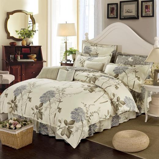 戴莱尔全棉印花床裙款四件套18m床