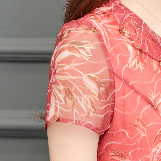 MQ-1751-812夏季新款宽松大码气质时尚短袖雪纺连衣裙YY 商品图4