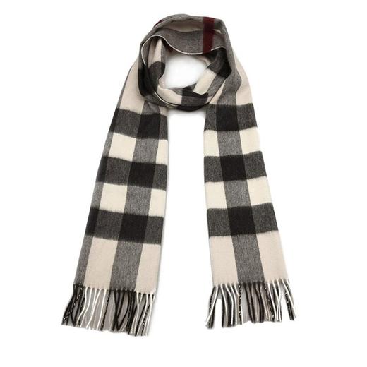 burberry巴宝莉男士烟熏色格纹拉绒羊绒围巾3786939