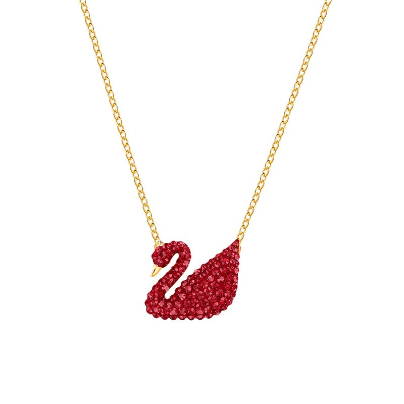 SWAROVSKI/施华洛世奇 ICONIC SWAN系列红色天鹅项链锁骨链JPY带授权招加盟代理