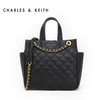 CHARLES&KEITH 菱格链条手提包斜挎大包 黑色CK2-30780627BJPY带授权招加盟代理 商品缩略图0