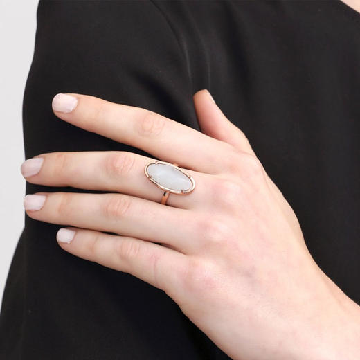 天然翡翠椭圆戒指 台湾设计师品牌Tracey Chen 商品图1