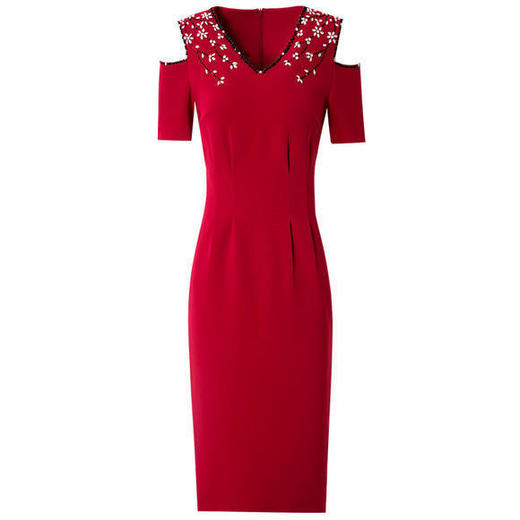 FMY-29987时尚烫钻修身包臀一步裙 商品图3