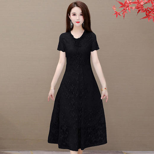 YWE-S249气质减龄女中长款时尚蕾丝连衣裙 商品图2