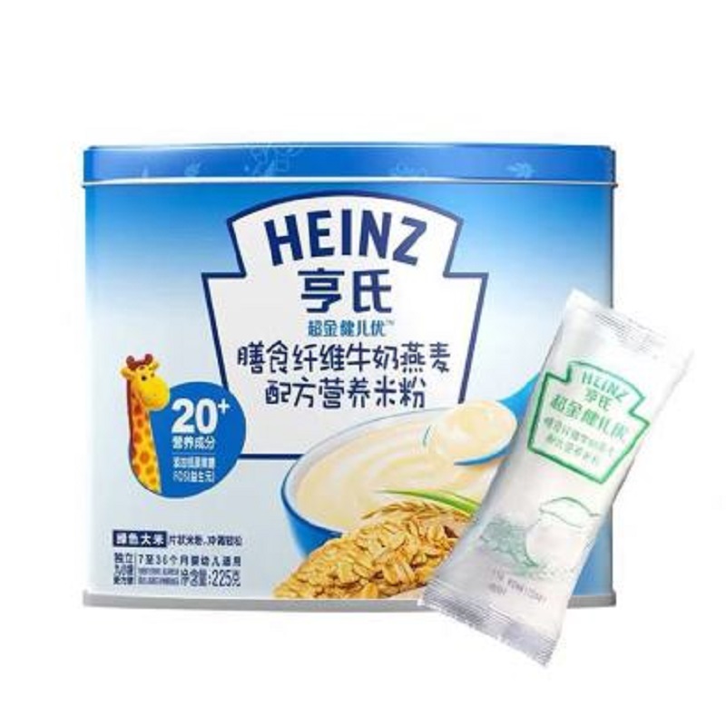 【FWS】亨氏Heinz超金健儿优膳食纤维牛奶燕麦配方婴儿营养奶米粉JPY带授权招加盟代理