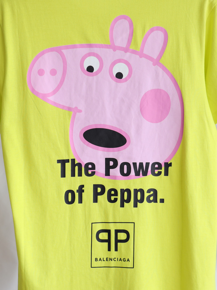 巴黎sj x 小猪佩奇 the power of peppa 联名 情侣款 tee tx374