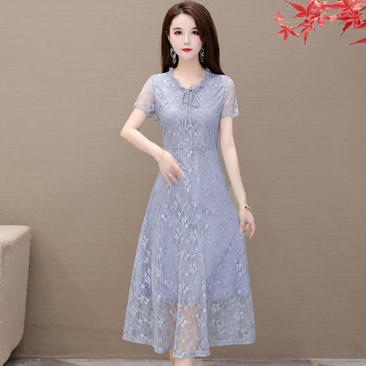 YWE-S249气质减龄女中长款时尚蕾丝连衣裙 商品图1