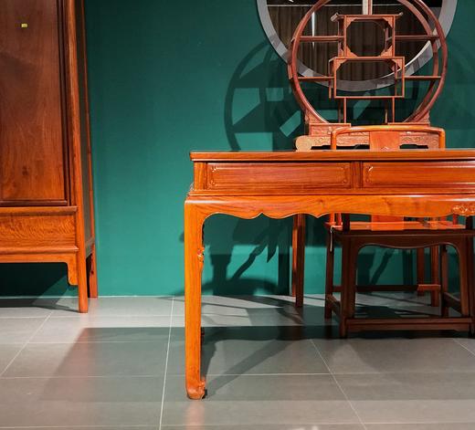 红桥红  家具严选  缅甸花梨（大果紫檀）  【178石面茶趣 双抽屉马蹄腿茶桌】 商品图5