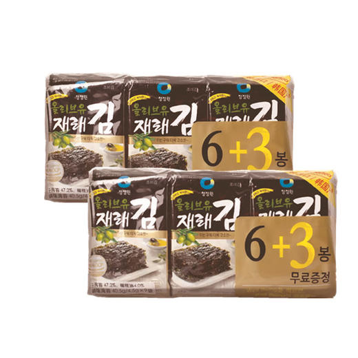 【2捆绑】清净园 橄榄油紫菜6+3 40.5g【中】 商品图0