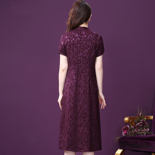 WXY-W-MX-2023Y复古2020新款真丝收腰减龄提花中长裙 商品图1