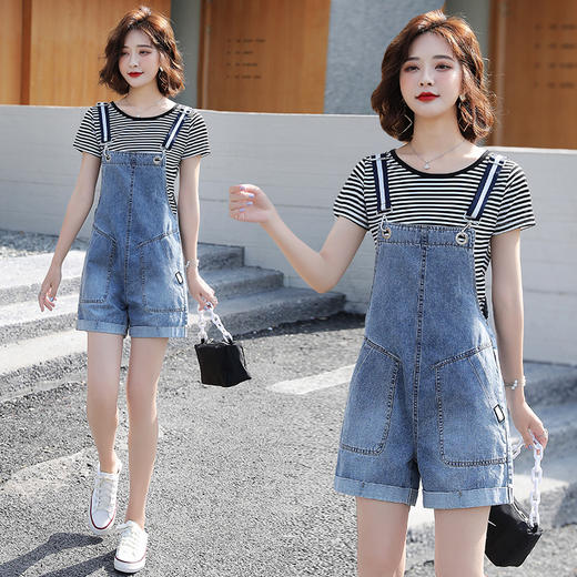 QYYS-S97950背带牛仔裤套装 显瘦宽松小个子连体裤 商品图0