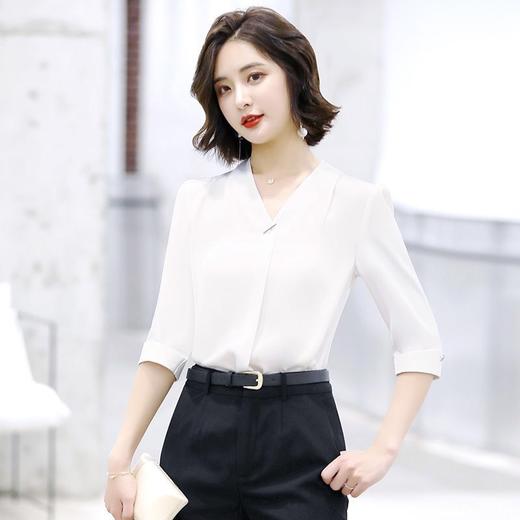 XP-6316XXN韩版职业装2020新款v领短袖工作服 商品图3