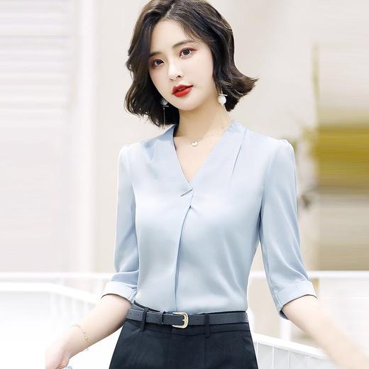 XP-6316XXN韩版职业装2020新款v领短袖工作服 商品图0