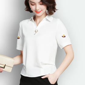 NYL-5163222绣花新款韩版宽松洋气短袖上衣高档小衫