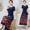 TZX-夏新款时尚显瘦棉麻刺绣阔太太连衣裙 商品缩略图0