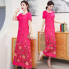 TZX-夏新款时尚显瘦棉麻刺绣阔太太连衣裙 商品缩略图3