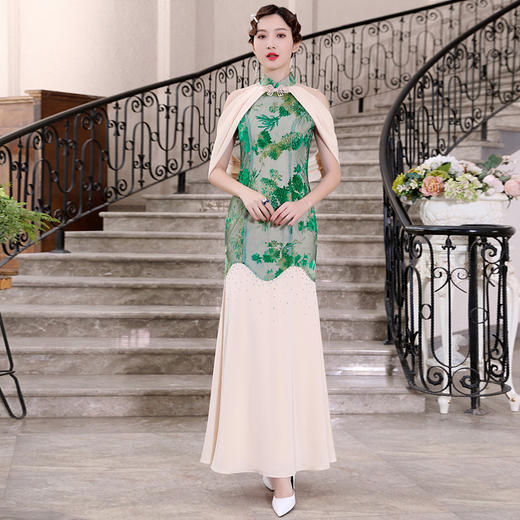 DLQ-A2493法式改良鱼尾旗袍 高端名媛气质连衣裙礼服 商品图0