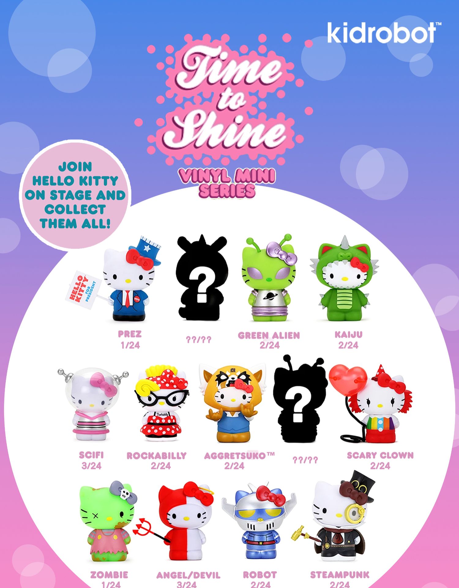 kidrobot三丽鸥凯蒂猫闪耀时刻盲盒hellokitty