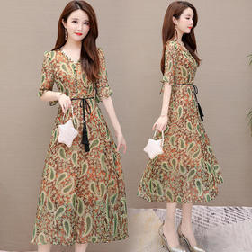 YWE-HL-HYB36夏新款时尚修身显瘦妈妈装连衣裙