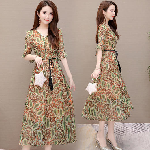 YWE-HL-HYB36夏新款时尚修身显瘦妈妈装连衣裙 商品图0