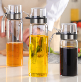 【油壶】油瓶玻璃防漏油壶家用倒醋酱油瓶防尘厨房装油瓶醋壶不锈钢储油罐