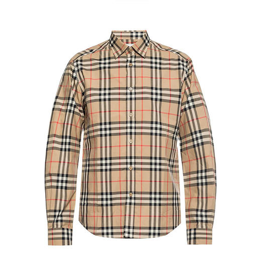 【一】BURBERRY 巴宝莉 男士格纹棉府绸长袖衬衫 8020863 A7028 商品图3
