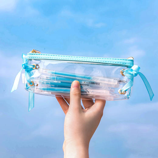 三年二班文具笔袋简约ins大容量小清新透明学生用铅笔袋可爱少女