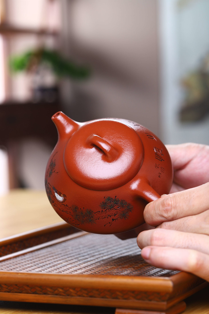 文瓢泥料大红袍容量260cc作者孙泽华国工