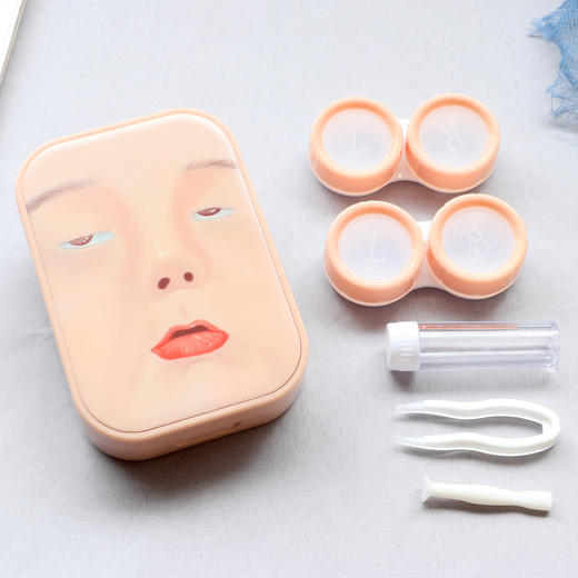 像鱼隐形眼镜盒/as-2263两付装网红表情