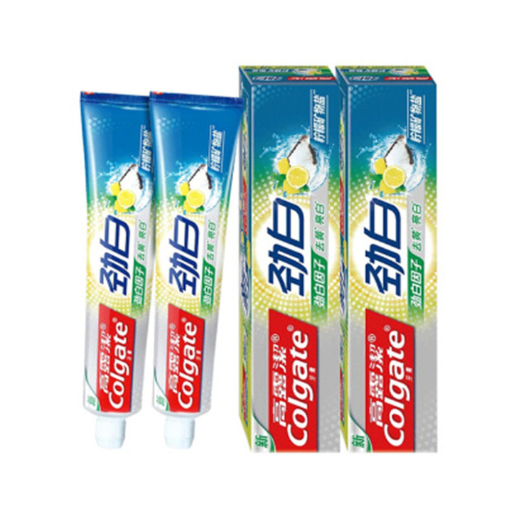 colgate高露洁劲白柠檬矿物盐牙膏120g