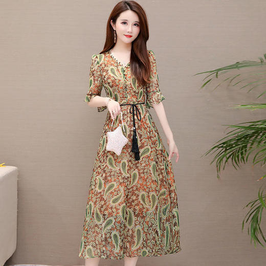 YWE-HL-HYB36夏新款时尚修身显瘦妈妈装连衣裙 商品图2