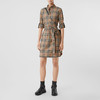 BURBERRY 巴宝莉 女士 Vintage 格纹弹力棉质系腰衬衫式连衣裙 8024585 A7028 商品缩略图1