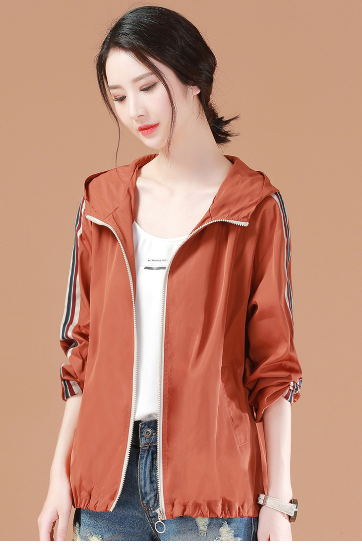 w8016防紫外线透气防晒衣女2020新款夏季长袖短外套薄款百搭连帽防晒